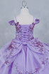 Girls 3D Beaded Applique A-line Off Shoulder Ball Gown 2-16